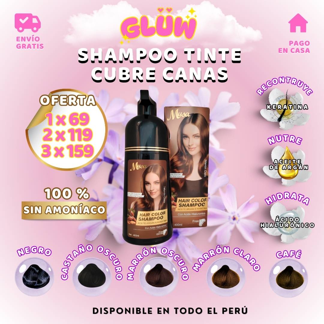 SHAMPOO TINTE CUBRE CANAS MUSA