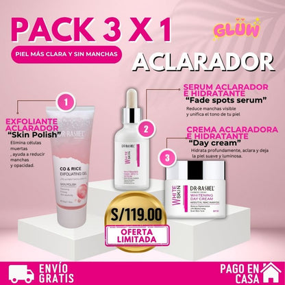 PACK ACLARADOR ANTIMANCHAS 3X1 (RUTINA COMPLETA)